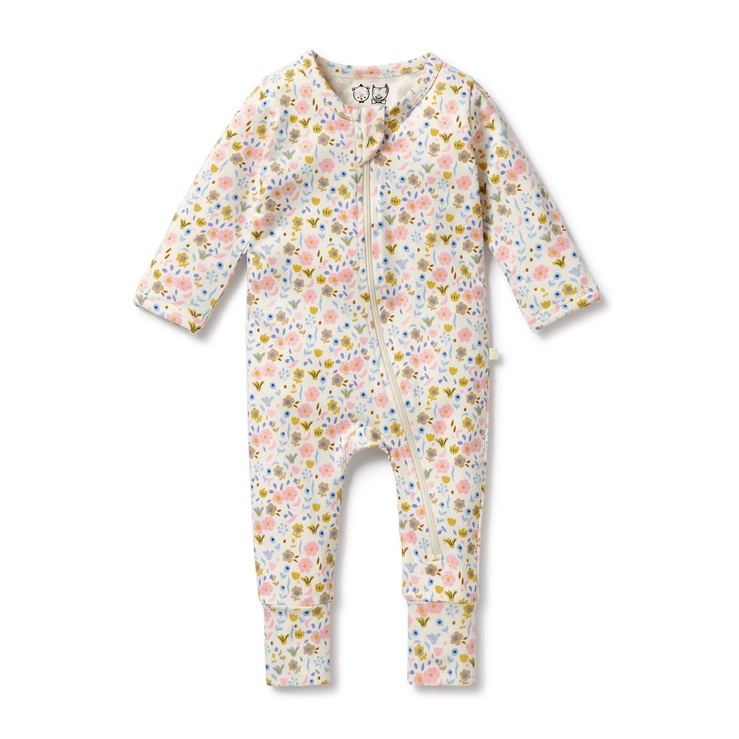 "Wilson & Frenchy" - Ava Floral Organic Zipsuit w/ Feet