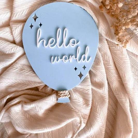 "Penny & Co" - Hello World Balloon Plaque