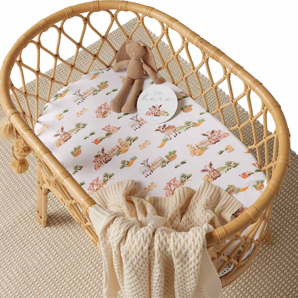 "Snuggle Hunny" - Fitted Bassinet Sheet/Change Pad Cover