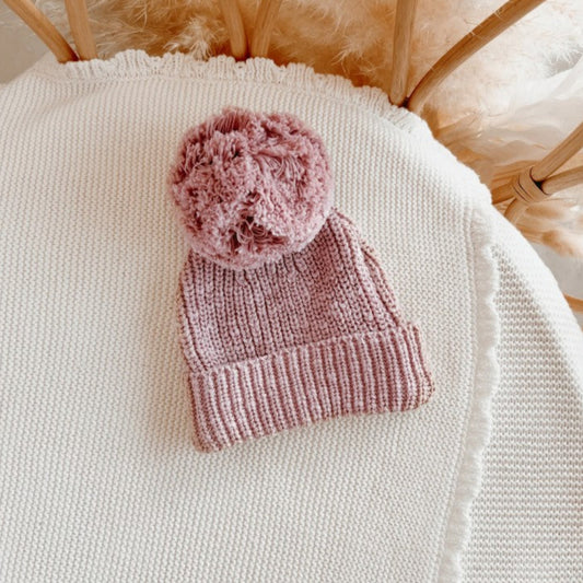 "Blossom & Pear" - Chunky Knit Beanie - Lilac