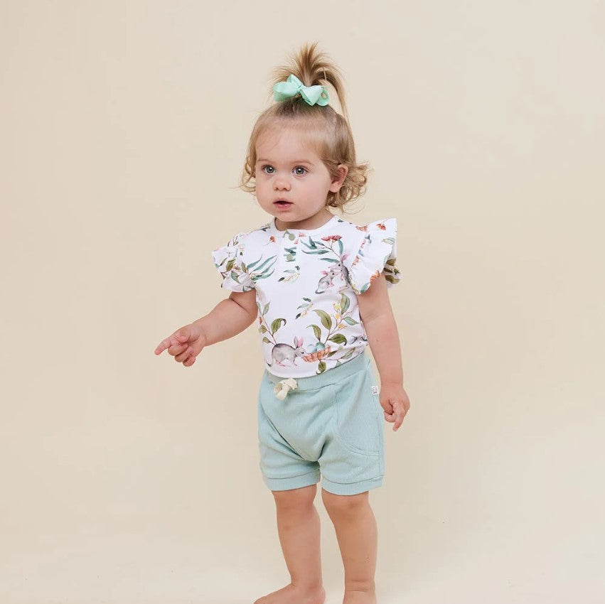 "Easter 2025" - Snuggle Hunny - Short Sleeve Bodysuit (Frill) - Bilby