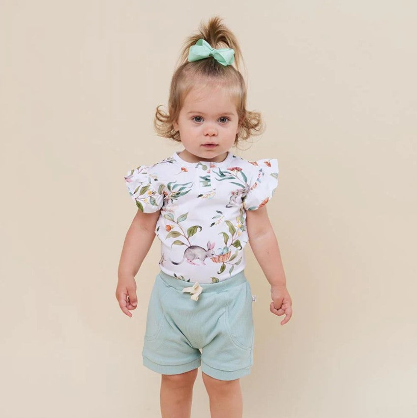 "Easter 2025" - Snuggle Hunny - Short Sleeve Bodysuit (Frill) - Bilby