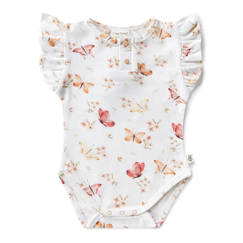 "Snuggle Hunny" - Short Sleeve Bodysuit - Butterfly