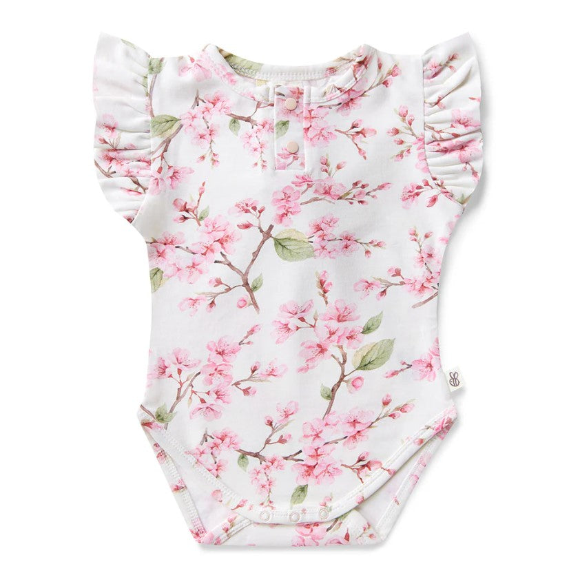 "Snuggle Hunny" - Short Sleeve Bodysuit - Cherry Blossom