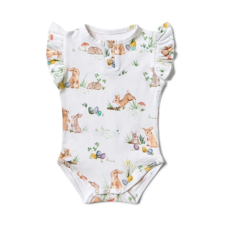 "Easter 2025" - Snuggle Hunny - Short Sleeve Bodysuit (Frill) - Bunnies