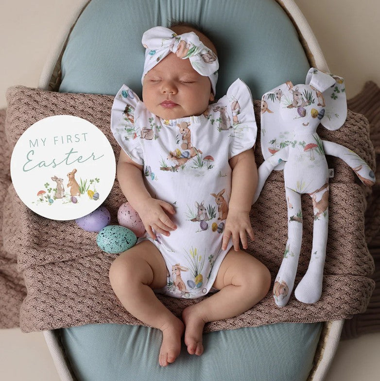 "Easter 2025" - Snuggle Hunny - Short Sleeve Bodysuit (Frill) - Bunnies