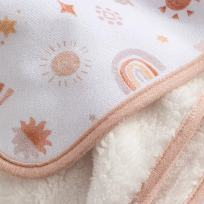 "The Living Textiles Company" - Jersey/Sherpa Pram Blanket - Bohemian Bliss