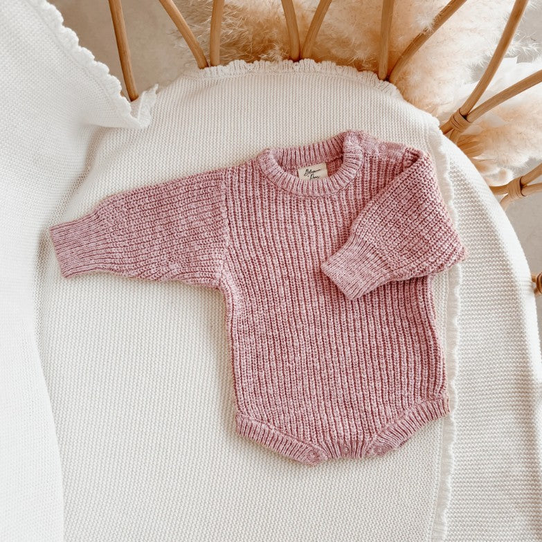 "Blossom & Pear" - Chunky Knit Romper - Lilac