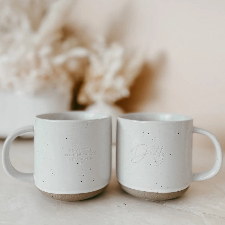 "Blossom & Pear" -  Double Sided Crafted Speckled Ceramic Mug