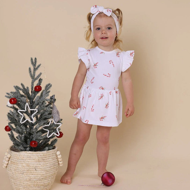 "Christmas" - Snuggle Hunny Dress - Candy Cane