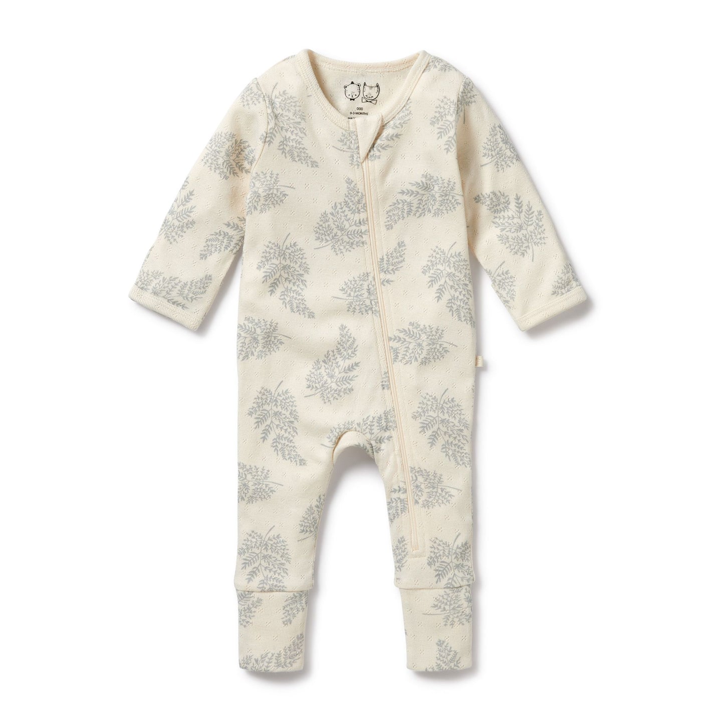 "Wilson & Frenchy" - Forever Ferns  Pointelle Zipsuit w/ Feet