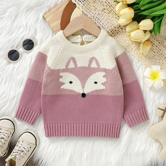 "Fox Jumper" - Pink/White