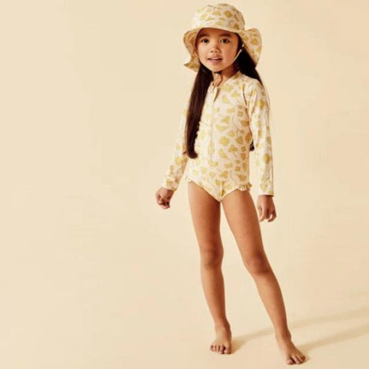 "Wilson & Frenchy" - L/S Swimsuit - Golden Floral