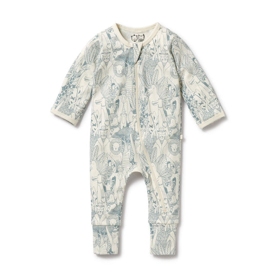 "Wilson & Frenchy" - Hello Friends Organic Zipsuit w/feet