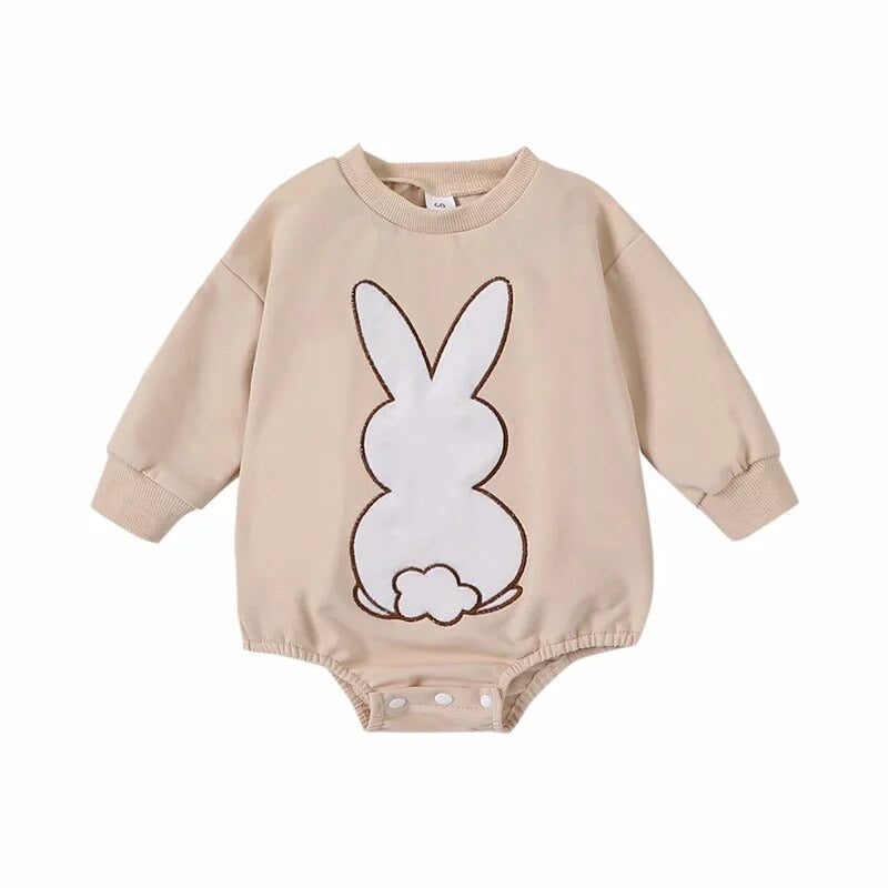 "Easter 2025" - Bunny L/S Romper - Beige