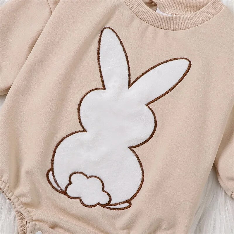 "Easter 2025" - Bunny L/S Romper - Beige