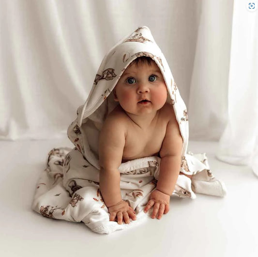 "Snuggle Hunny" - Organic Hooded Baby Towels
