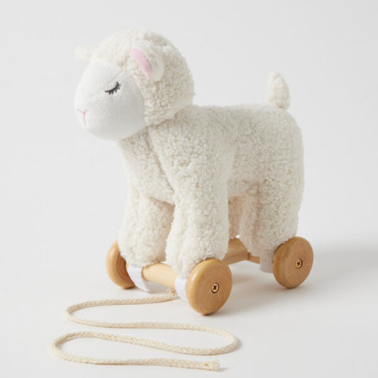 "Jiggle & Giggle" - Plush Pull Along - Lamb