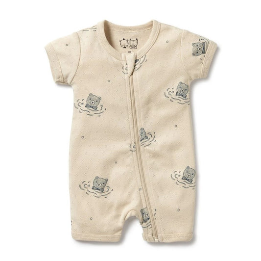 "Wilson & Frenchy" - Little Bear Pointelle Boyleg Zipsuit