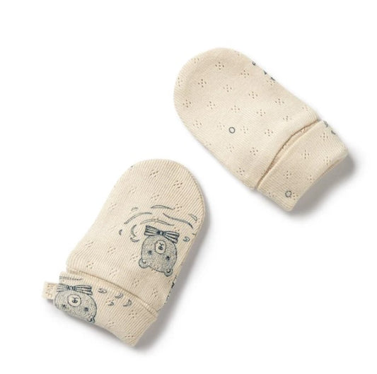 "Wilson & Frenchy" - Little Bear Pointelle Mittens