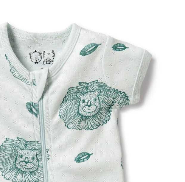 "Wilson & Frenchy" - Little Lion Pointelle Boyleg Zipsuit