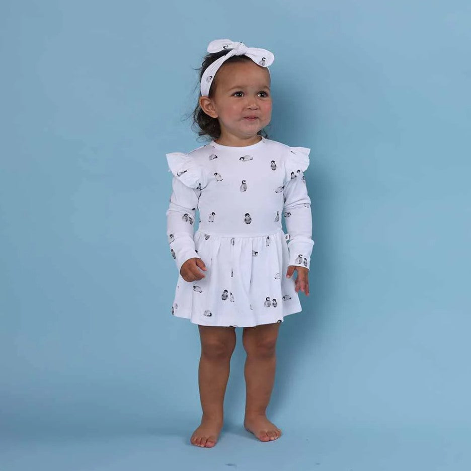 "Snuggle Hunny" - Long Sleeve Dress - Penguin