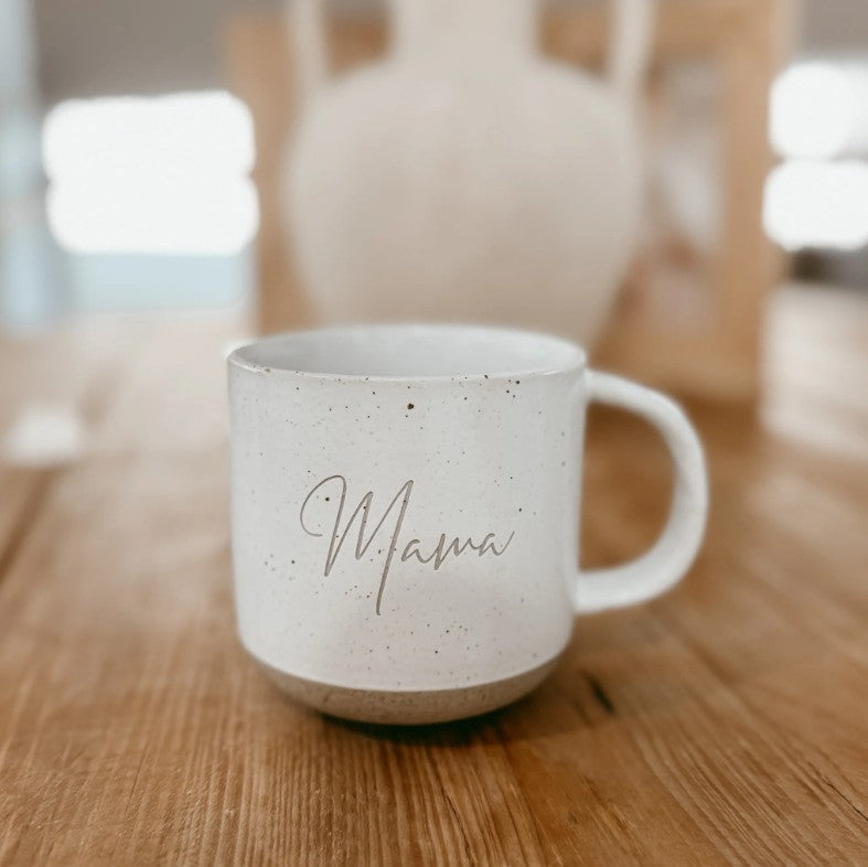 "Blossom & Pear" -  Double Sided Crafted Speckled Ceramic Mug