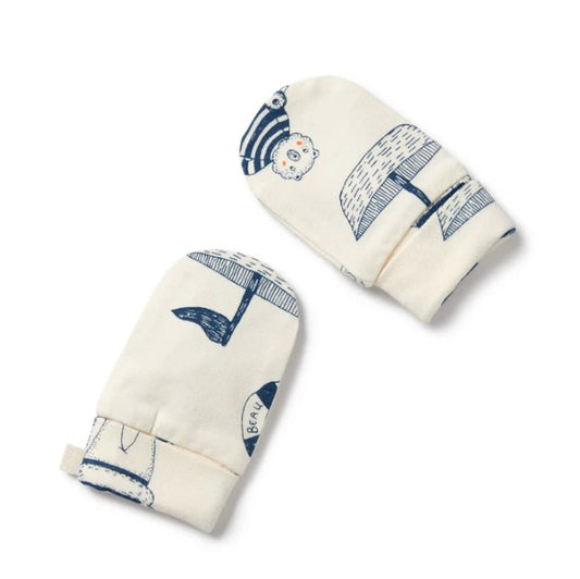 "Wilson & Frenchy" - Nautical Bear Organic Mittens