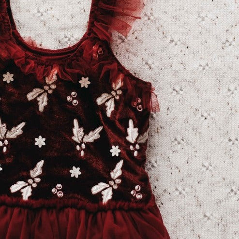 "Christmas" - Bencer & Hazelnut Red Velvet Playsuit/Dress