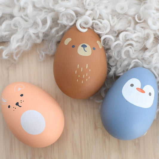 "Kaper Kidz" - Wooden Animal Shaker Eggs