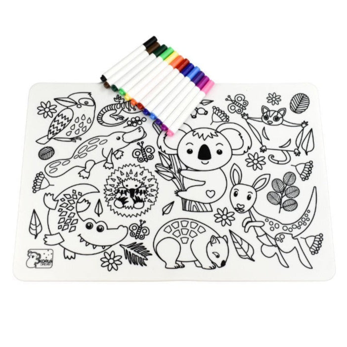 "Koala Dream" - Reusable Silicone Drawing Mat - Australian Animals