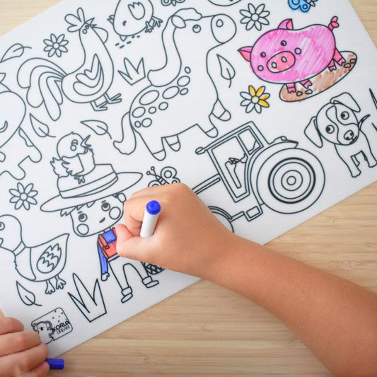 "Koala Dream" - Reusable Silicone Drawing Mat - Farm Animals