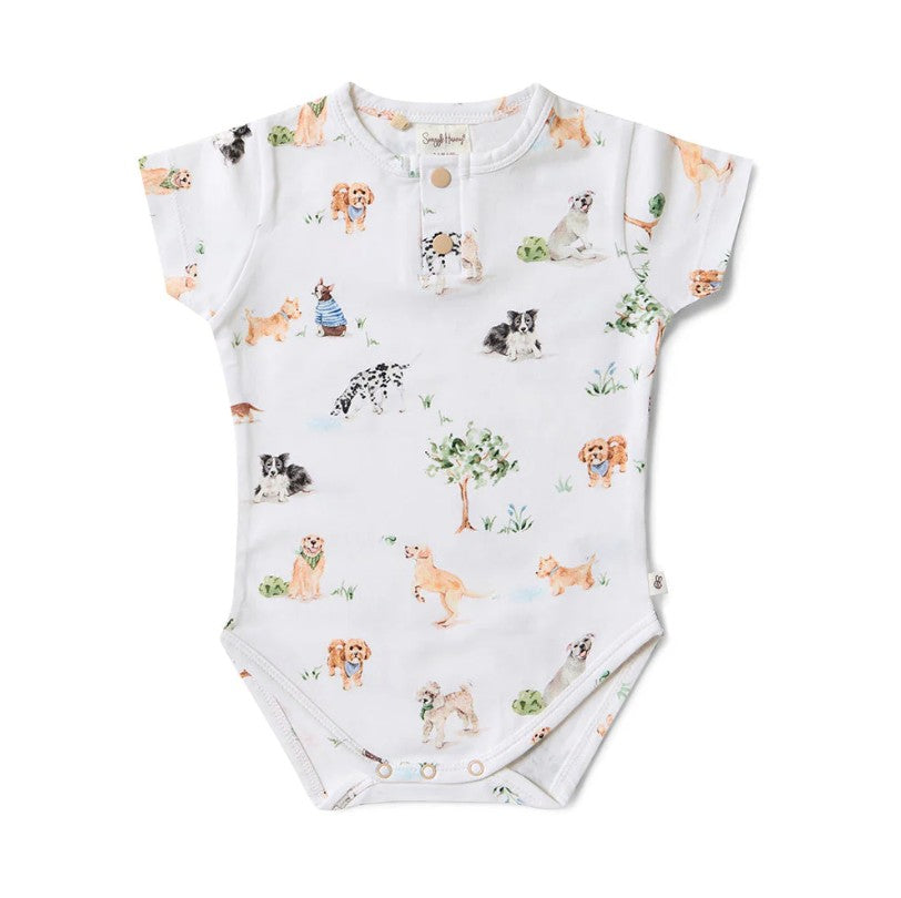 "Snuggle Hunny" - Short Sleeve Bodysuit - Dog Park