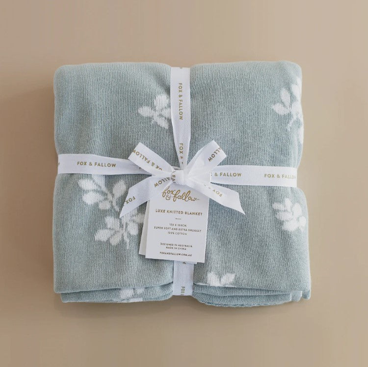 "Fox & Fallow" - Blanket - Sweet Sage (Reversible)