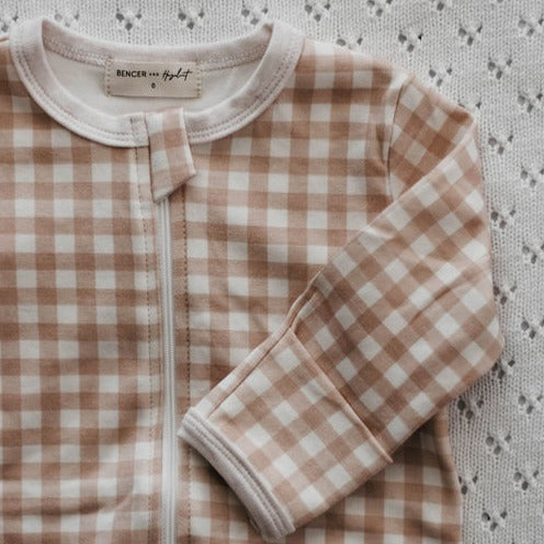 "Bencer & Hazelnut" - Zip Romper - Gingham