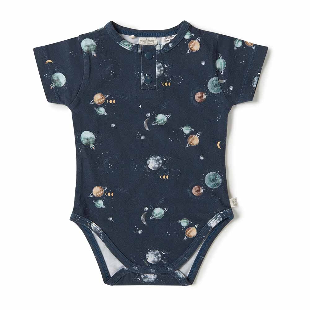 "Snuggle Hunny" - Short Sleeve Bodysuit - Milky Way