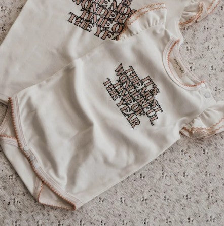 "Christmas" - Bencer & Hazelnut Wonderful Time Bodysuit - Pink