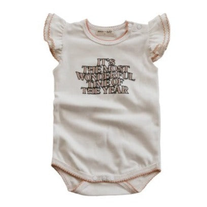 "Christmas" - Bencer & Hazelnut Wonderful Time Bodysuit - Pink